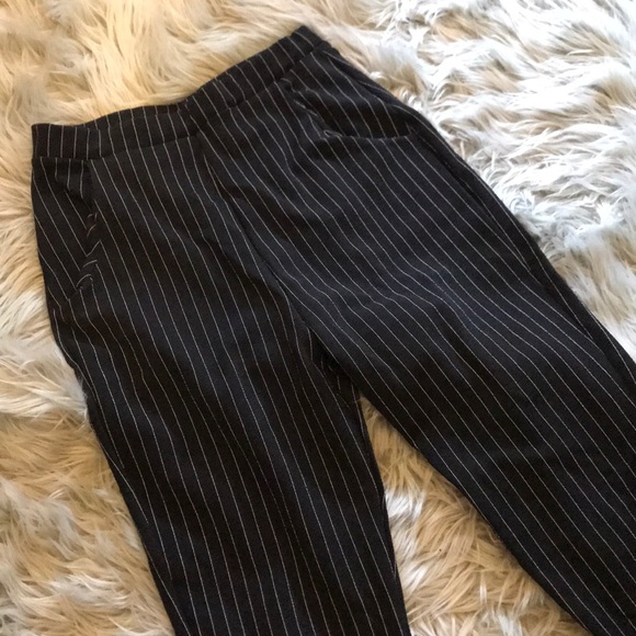 pinstripe skinny trousers